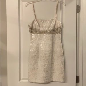 White beaded cocktail dress!